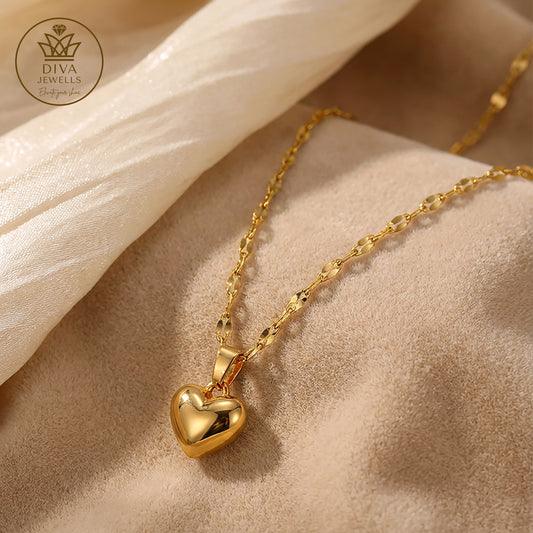 Diva Heart Shine (Gold) Necklace for Girls & Women