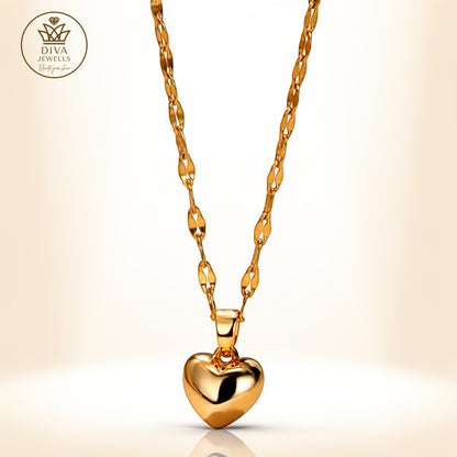 Diva Heart Shine (Gold) Necklace for Girls & Women