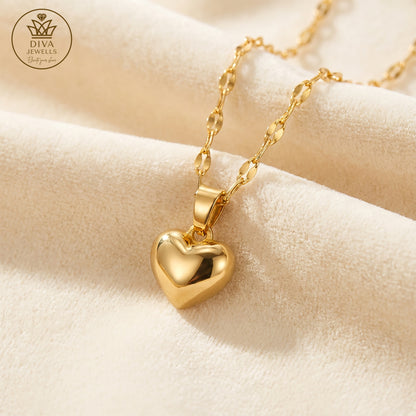 Diva Heart Shine (Gold) Necklace for Girls & Women