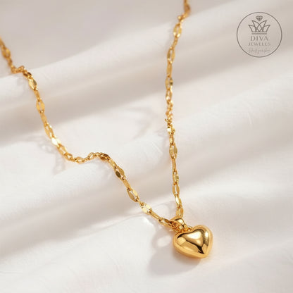 Diva Heart Shine (Gold) Necklace for Girls & Women